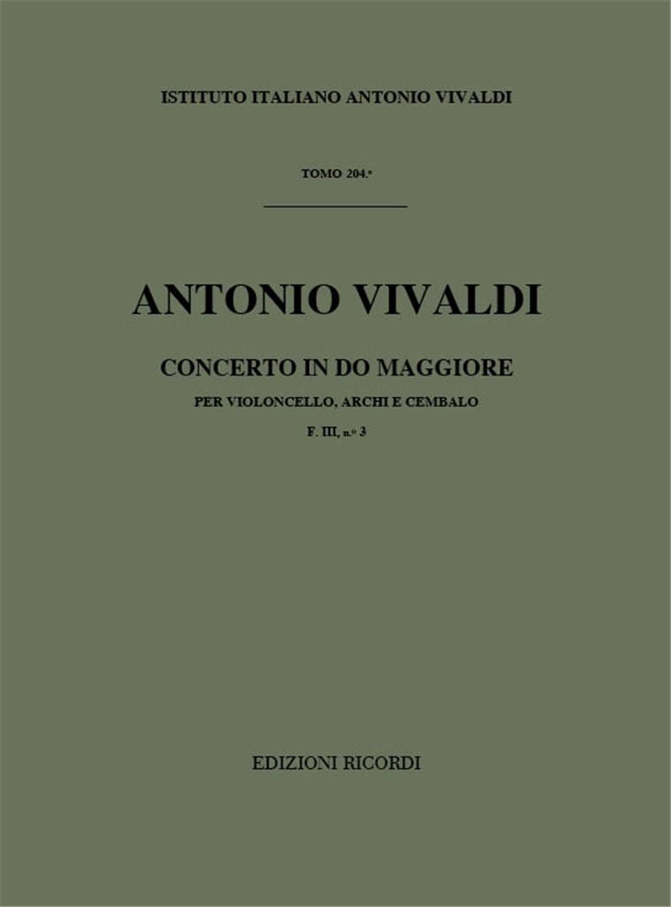 Concerti Per Vc., Archi E B.C.: In Do Rv 400